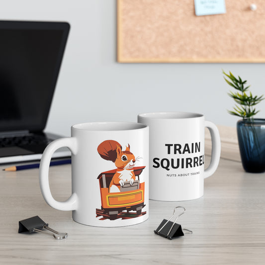 Train Squirrel Mug 11oz