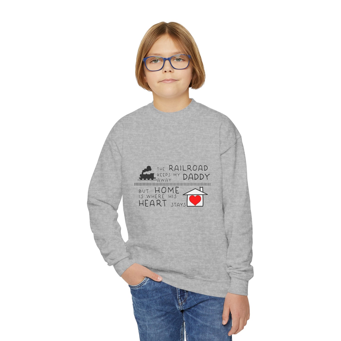 YOUTH Daddy's a Railroader - Crewneck Sweatshirt