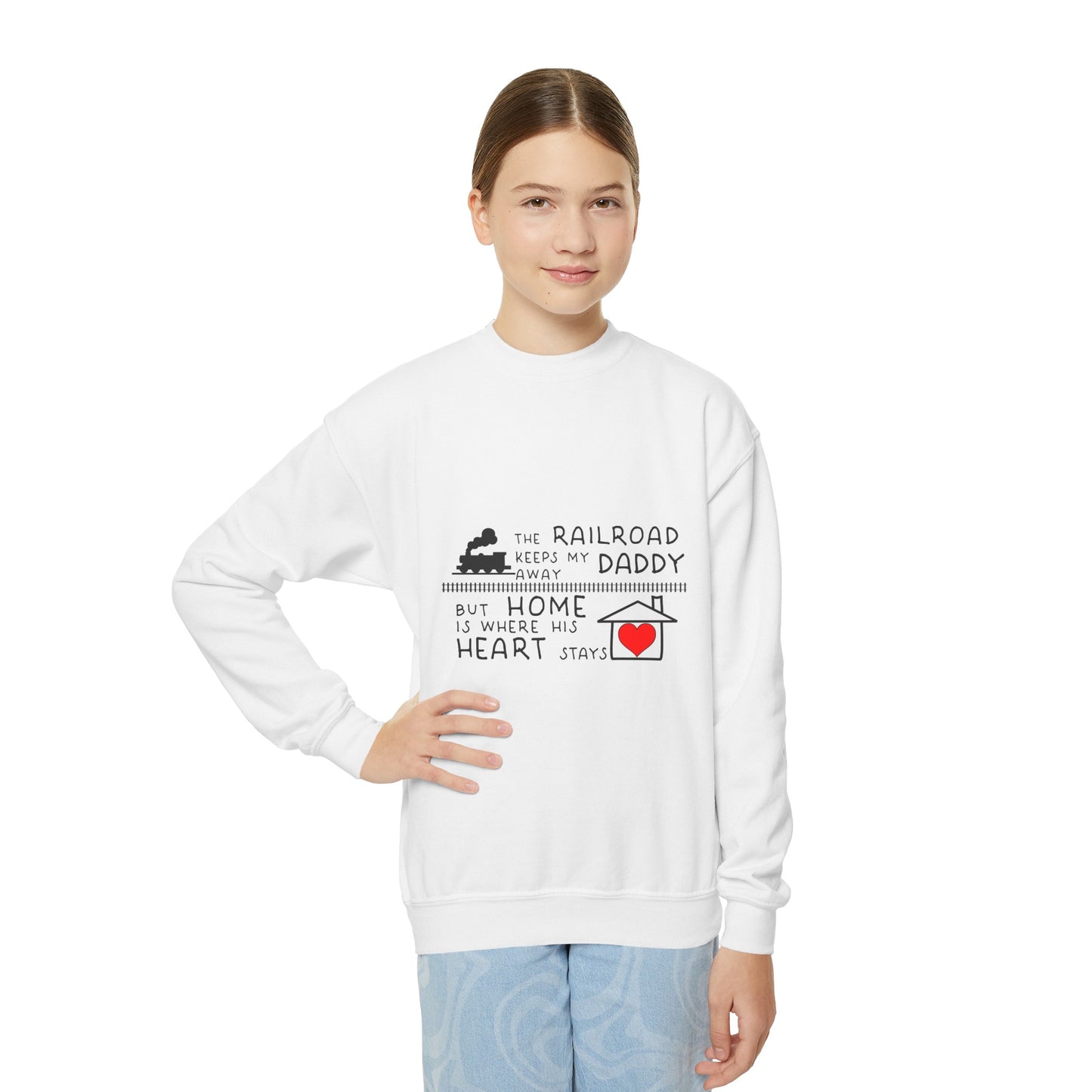 YOUTH Daddy's a Railroader - Crewneck Sweatshirt