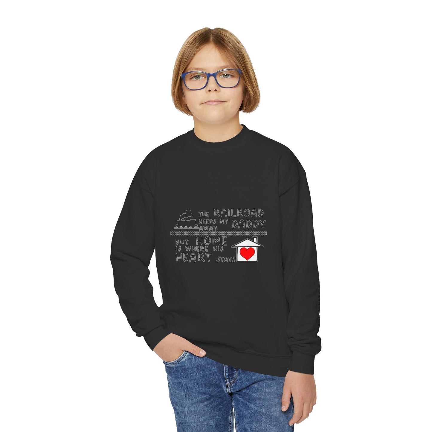 YOUTH Daddy's a Railroader - Crewneck Sweatshirt