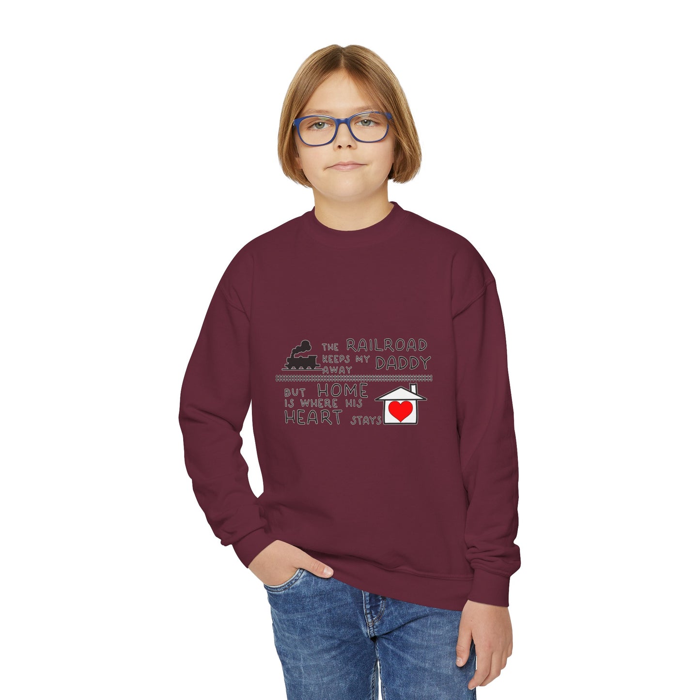 YOUTH Daddy's a Railroader - Crewneck Sweatshirt