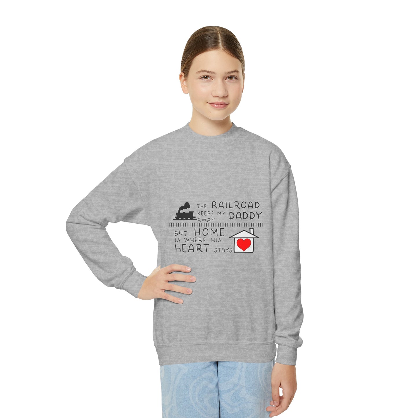 YOUTH Daddy's a Railroader - Crewneck Sweatshirt