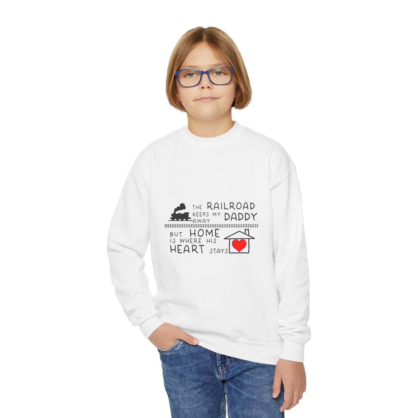 YOUTH Daddy's a Railroader - Crewneck Sweatshirt